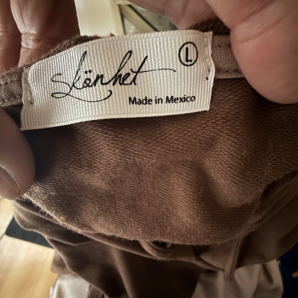 Skonhet Sleeveless Brown Hoodie Size L - Picture 5 of 5
